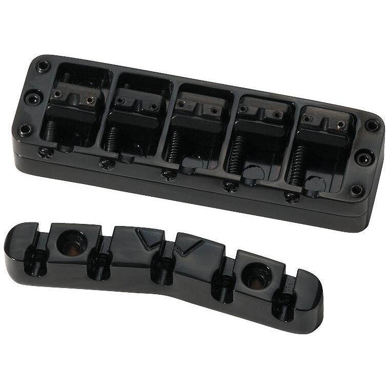 Warwick Parts 3D Bridge + Tailpiece5 String Broadneck Black