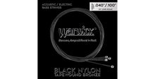 Load image into Gallery viewer, Warwick Black Nylon Tapewound Acoustic / Electric Bass String Set - 4-String, Medium Light, 040&quot;-.100&quot;, Long Scale
