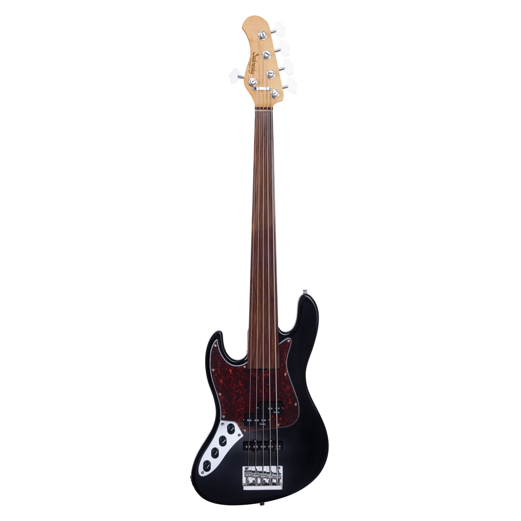 Sadowsky MetroExpress 21 Fret Hybrid PJ Bass - 5 String - Black High Polish - Morado Board - Lefthand - Fretless