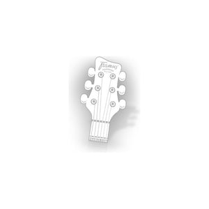 Framus Headstock Transparent Sticker White - 12 - 7 x 23 - 3 cm